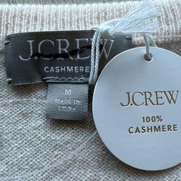 J Crew Cashmere Relaxed V-neck Sweater Womens Medium Muslin White - Picture 3 of 12